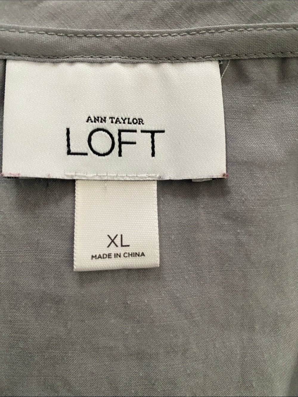 LOFT Light Gray Ruffle Front Sleeveless Shell - Picture 3 of 3